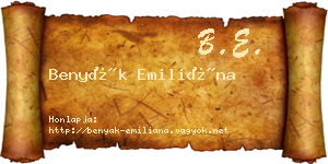 Benyák Emiliána névjegykártya